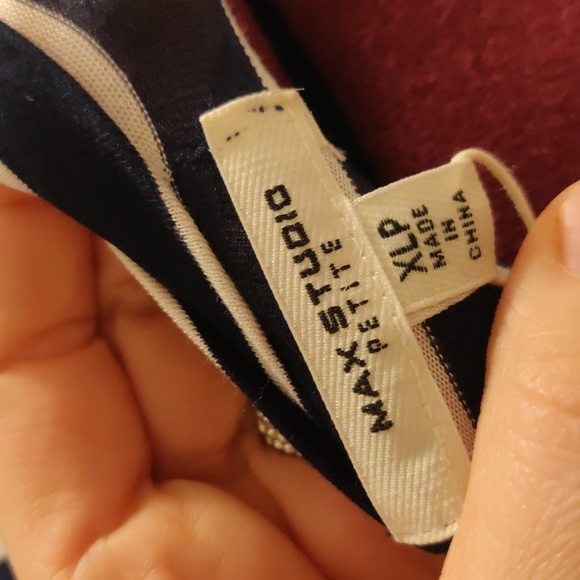 New! Max studio navy sleeveless striped dress Sz XLP Retro Y2k Minimalist Trendy - Picture 8 of 10